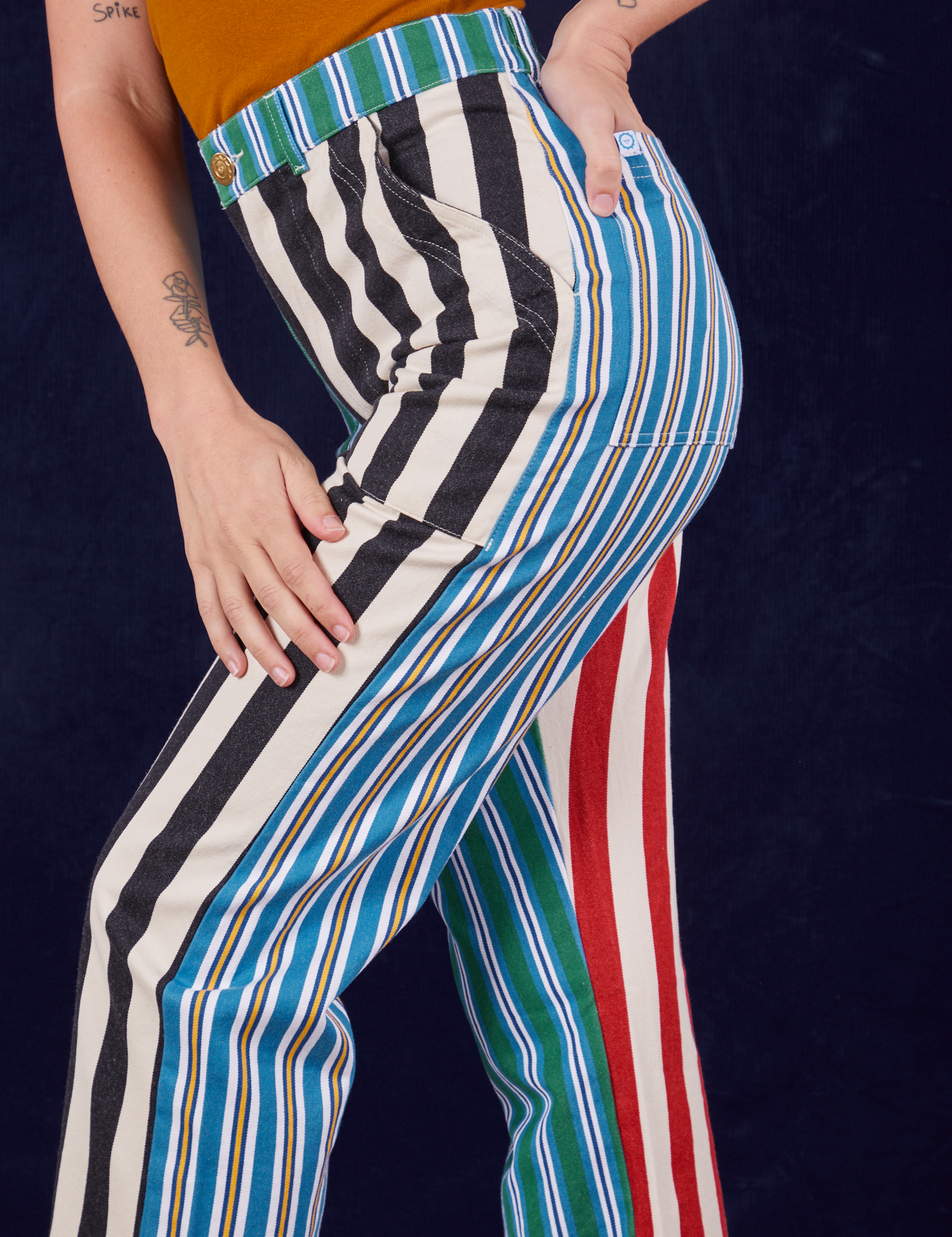 Blue Stripe Striped Wide Leg Pants F09021 | LASCANA